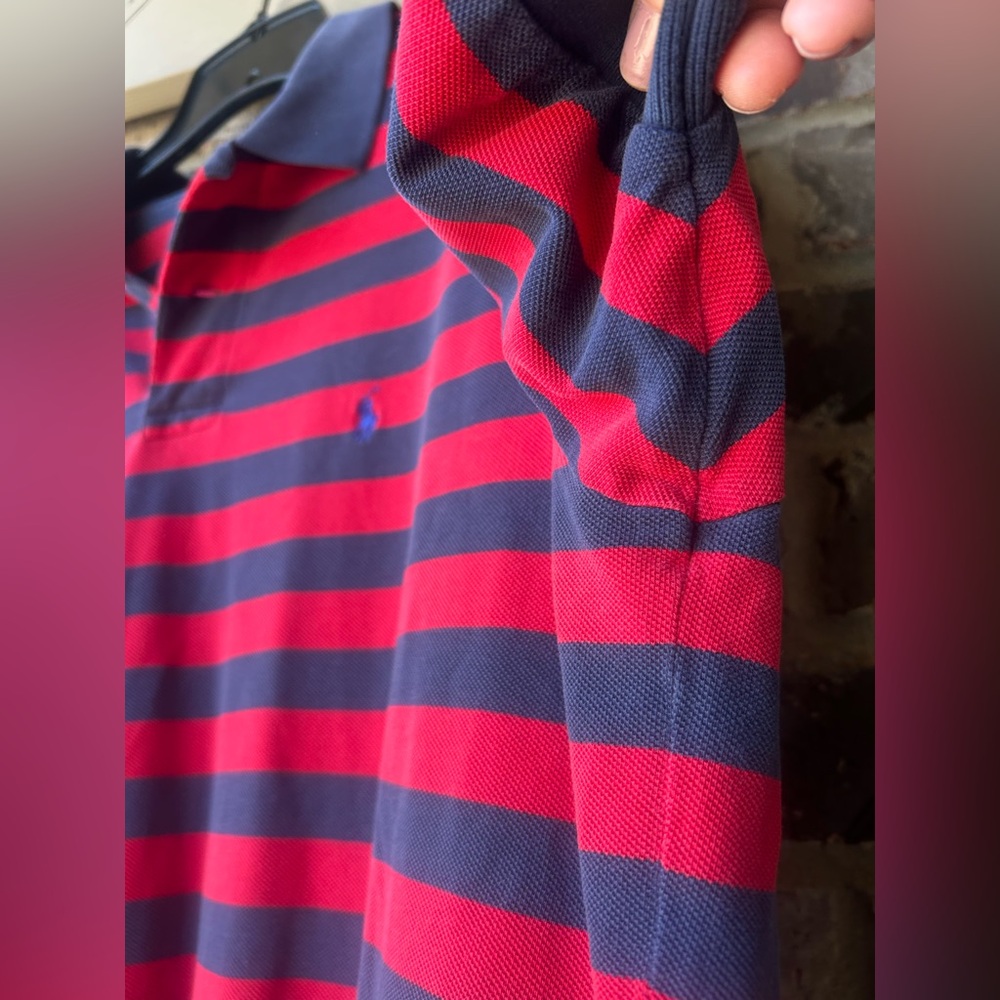 Y2K POLO RALPH LAUREN Striped Short Sleeve Polo Prep Old Money Dad Collegiate XL - Picture 7 of 14